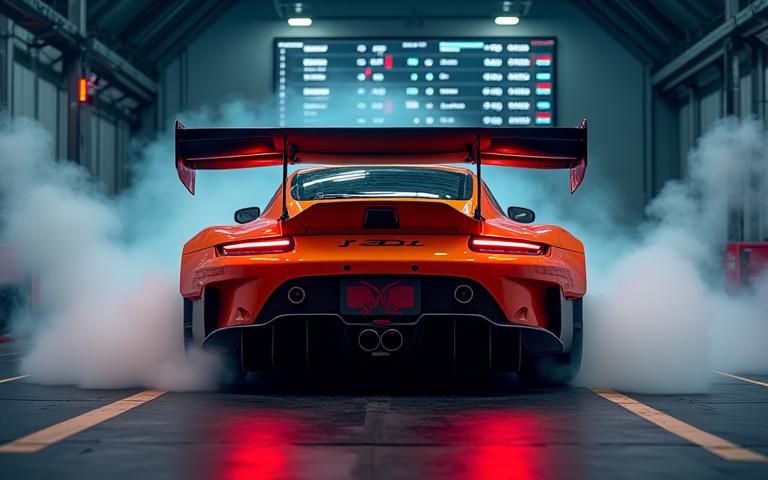 ダイノ上で極限まで調整されたレーシングカー